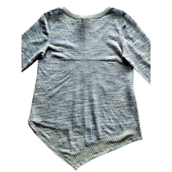 Akemi + Kin Light Blue Anthropologie Ezri Asymmetric Knit Long Sleeve Top Sz XSP - Picture 6 of 10